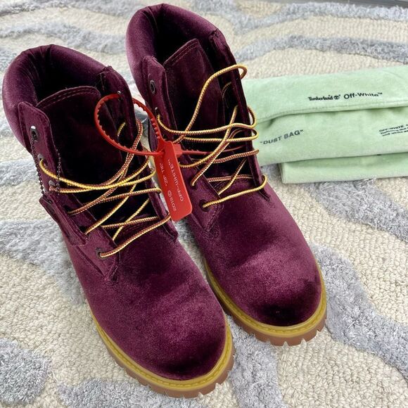 Off-White (Virgil Abloh) x Timberland 6” Limited Edition Velvet Boots FW18 - Picture 9 of 15